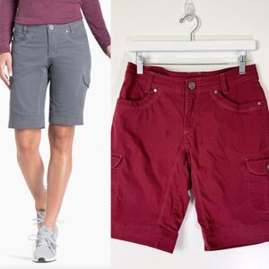 KUHL Womens Splash 11 Cargo Shorts Sz 6 Burgundy Outdoor Hiking UPF Quick Dry